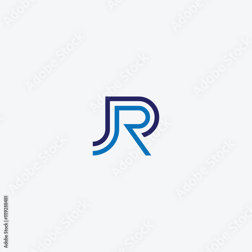JR or RJ letter designs with different colors and backgrounds