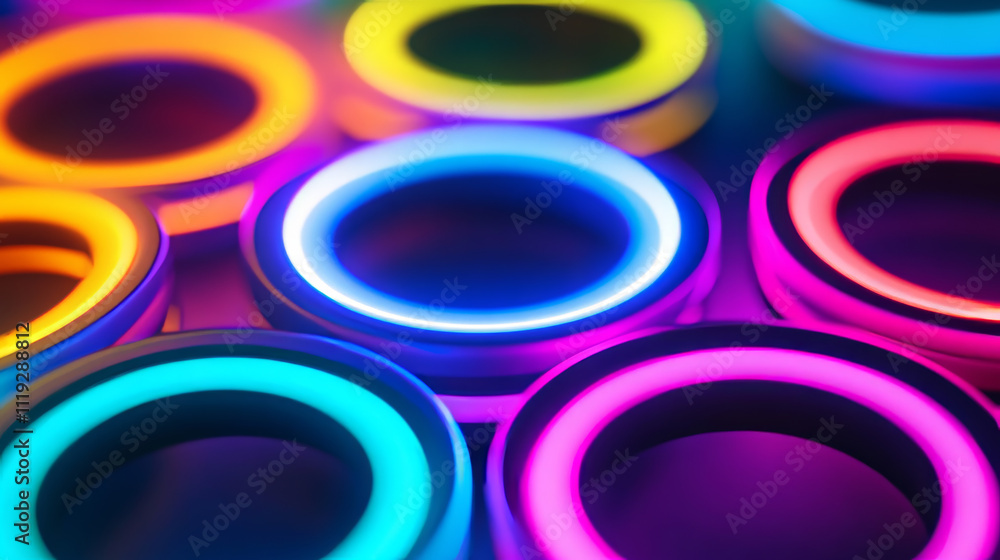 Ring magic portal with light effect. Cartoon vector illustration set of colorful glowing neon circles - fantasy gateway for traveling in space or time. Futuristic multiverse power technology. Ring magic portal with light effect. Cartoon vector illustration set of colorful glowing neon circles - fantasy gateway for traveling in space or time. Futuristic multiverse power technology.