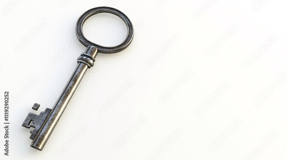 Antique skeleton key isolated on white background. Antique skeleton key isolated on white background.