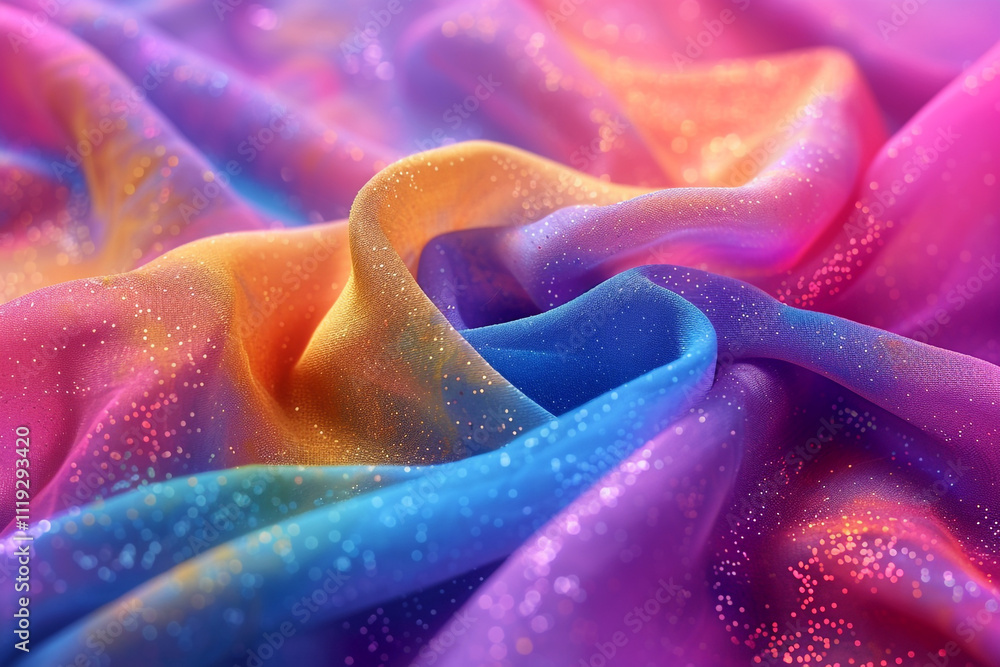 A vibrant fabric covered in a cascade of colorful powder, creating a dynamic explosion of hues against a soft, textured background. A vibrant fabric covered in a cascade of colorful powder, creating a dynamic explosion of hues against a soft, textured background.