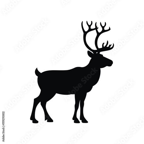 reindeer silhouette vector image 