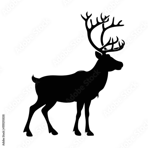 reindeer silhouette vector image 
