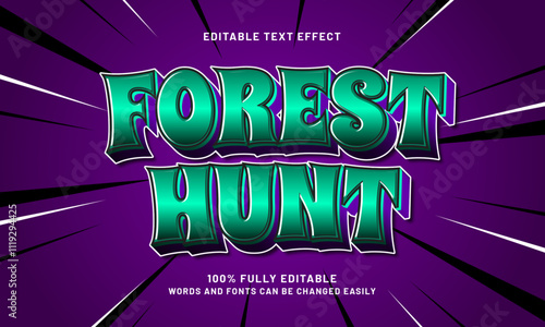 forest hunt editable text effects with a adventure and jungle theme photo