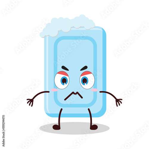cute irritated expression of soap cartoon character