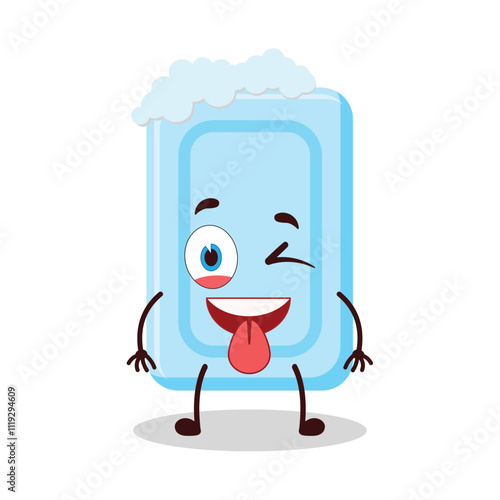 cute teased expression of soap cartoon character