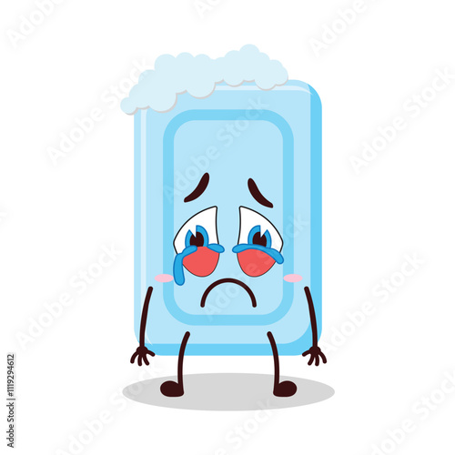 cute cry expression of soap cartoon character