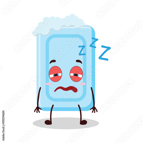 cute sleepy expression of soap cartoon character