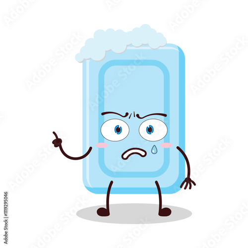 cute weird expression of soap cartoon character