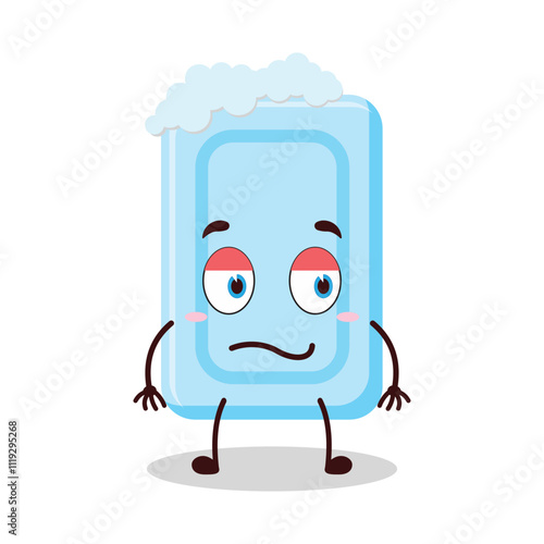cute silent expression of soap cartoon character