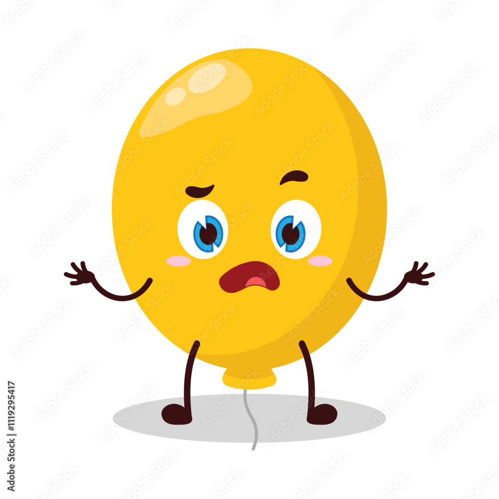 cute don't know expression of yellow balloon cartoon character cute don't know expression of yellow balloon cartoon character