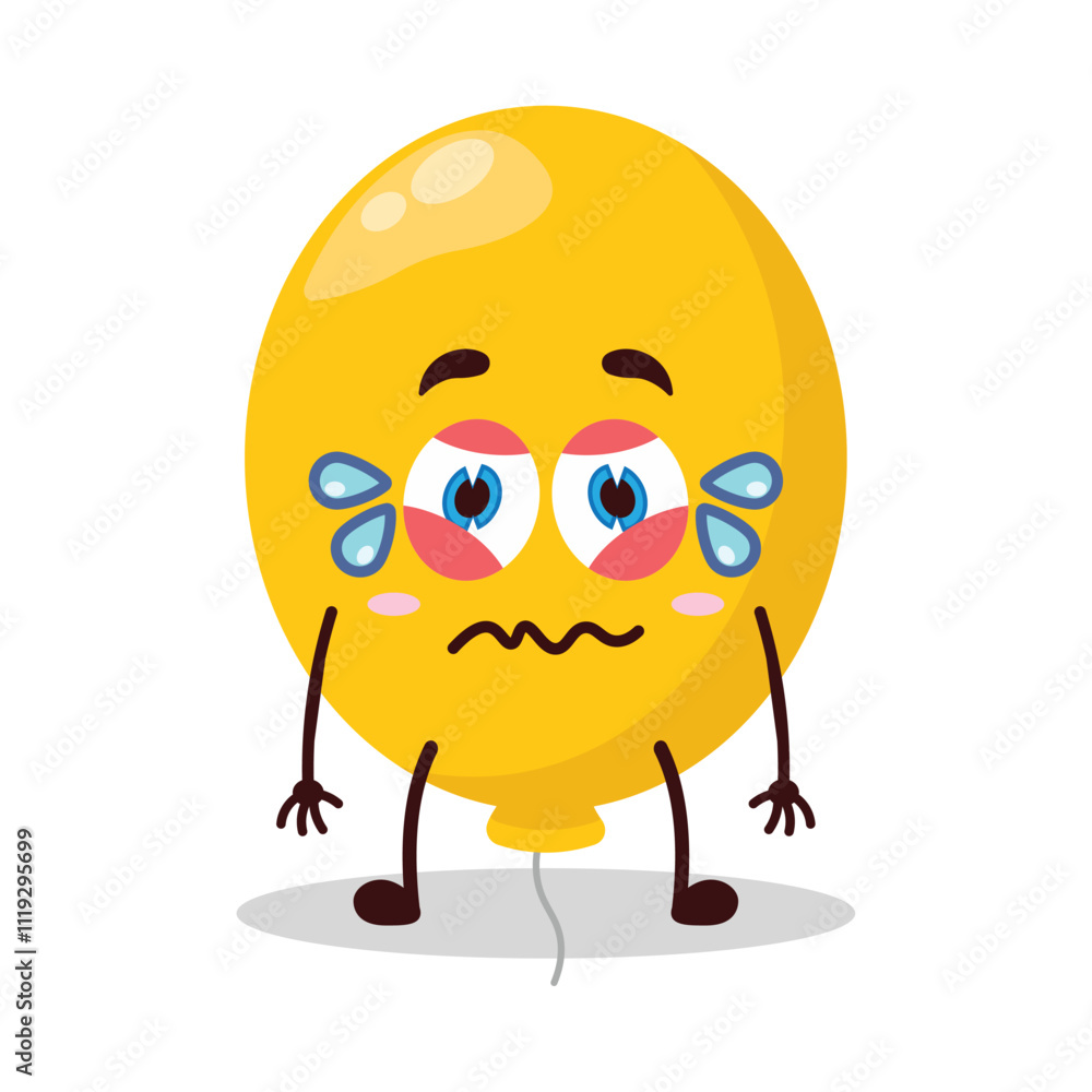 cute upset expression of yellow balloon cartoon character cute upset expression of yellow balloon cartoon character