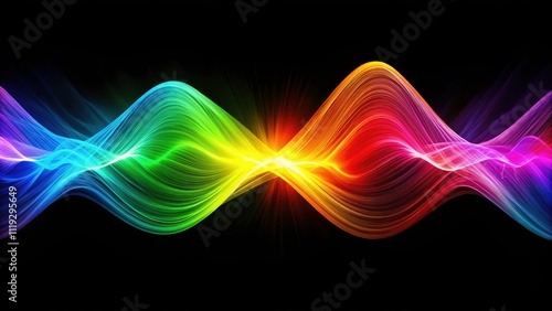 Vibrant Sound Waves: Colorful Audio Spectrum Visualization on Black
