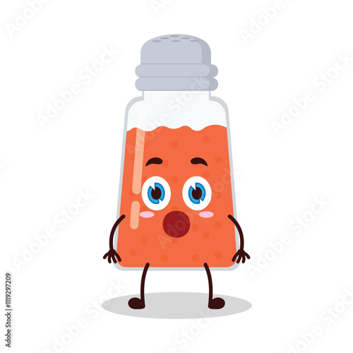 cute shocked expression of chili powder cartoon character
