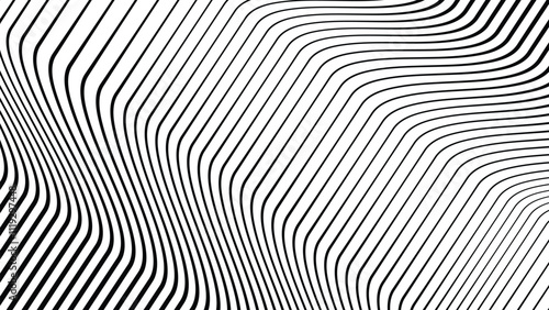 Black and white stripes with liquify lines abstract background for backdrop or fabric style