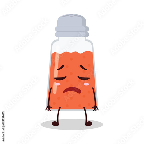 cute tired expression of chili powder cartoon character
