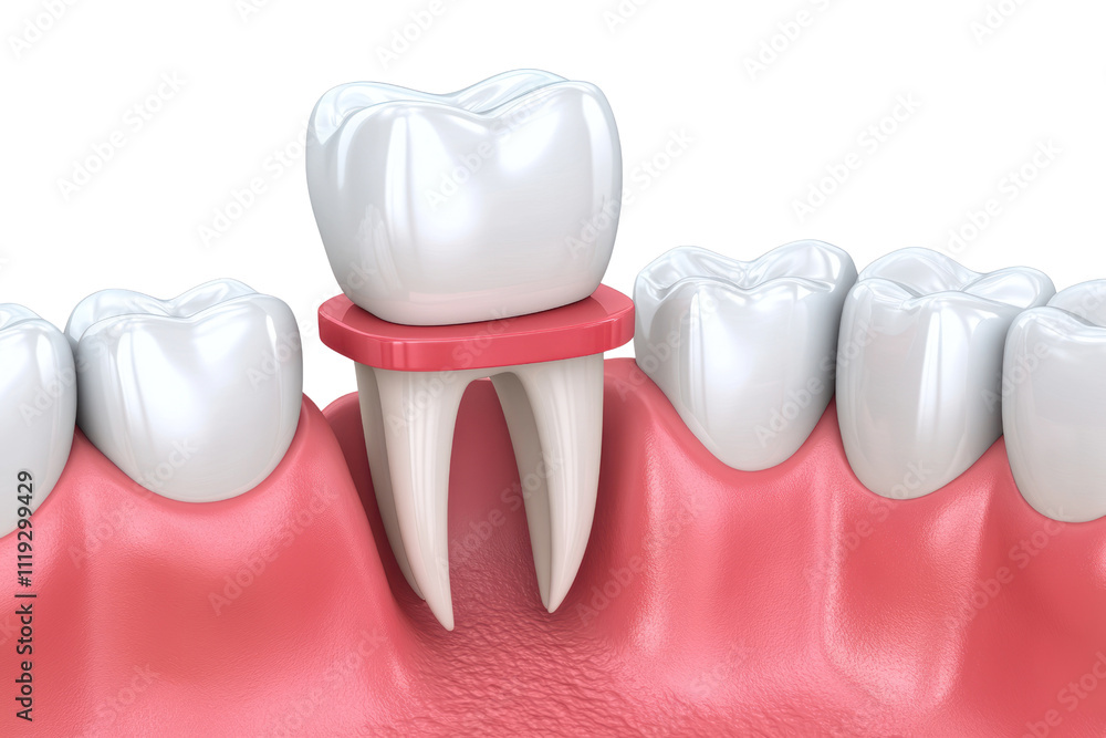 Tooth crown placement for damaged teeth, restoring appearance isolated on transparent and white background.PNG image Tooth crown placement for damaged teeth, restoring appearance isolated on transparent and white background.PNG image