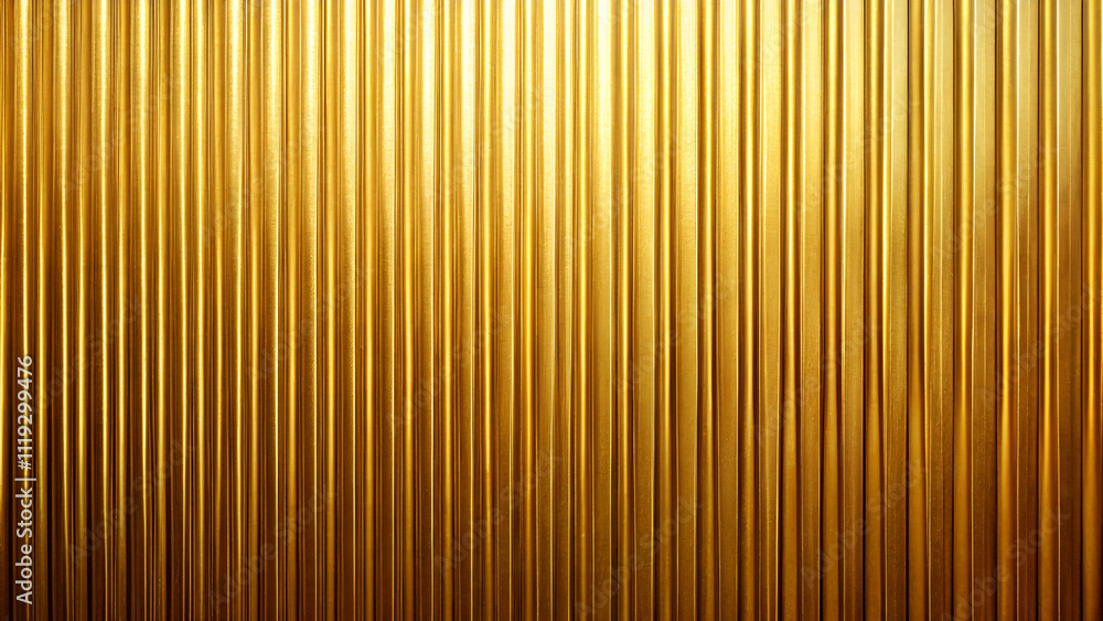 Fototapeta premium A smooth, polished golden surface with vertical lines, creating a luxurious and elegant appearance.