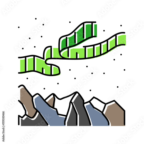 aurora borealis weather natural phenomena color icon vector. aurora borealis weather natural phenomena sign. isolated symbol illustration