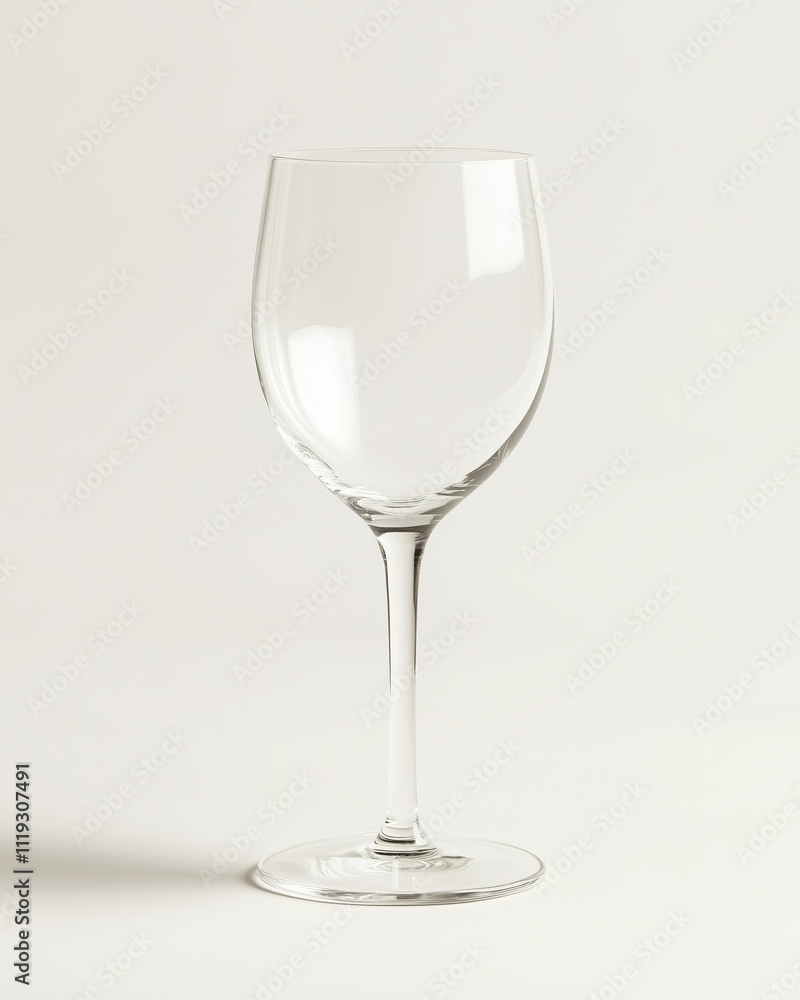 Elegant Empty Wine Glass on Neutral Background
