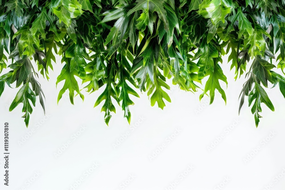 Green Leaves on White Background Green Leaves on White Background