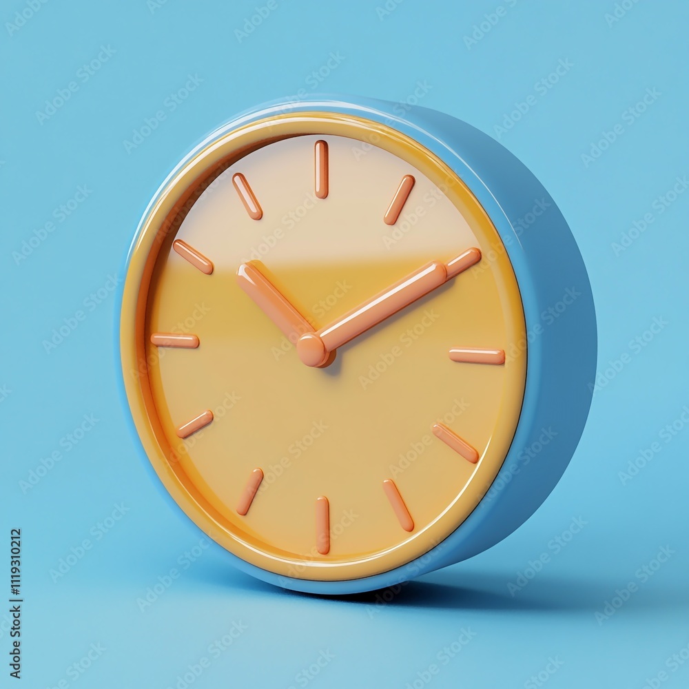 3D Circular Wall Clock Icon: Timeless Minimal Aesthetic illustration 3D Circular Wall Clock Icon: Timeless Minimal Aesthetic illustration