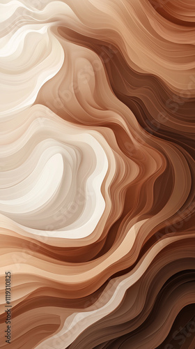 Mocha mousse colored abstract layered waves background flowing smoothly