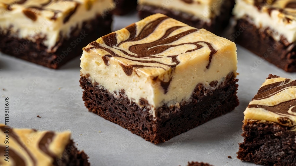 Selected Focus Homemade Cream Cheese Brownies with Beatiful Swirl Motifs on Top Selected Focus Homemade Cream Cheese Brownies with Beatiful Swirl Motifs on Top