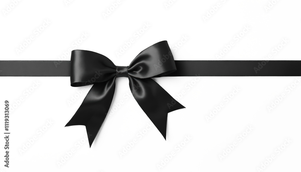 Black gift ribbon with bow isolated on transparent background. Black gift ribbon with bow isolated on transparent background.