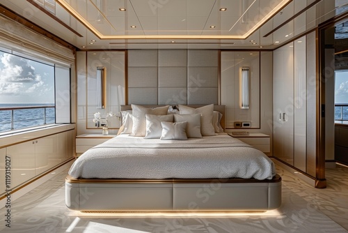 Luxury Yacht Bedroom with Ocean View photo