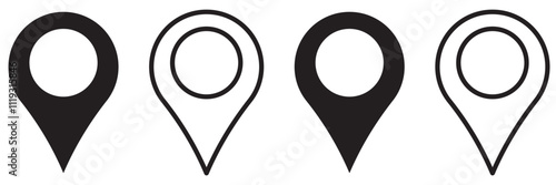 location pin on map icon. destination navigation locator pointer symbol. shop address finder mark vector