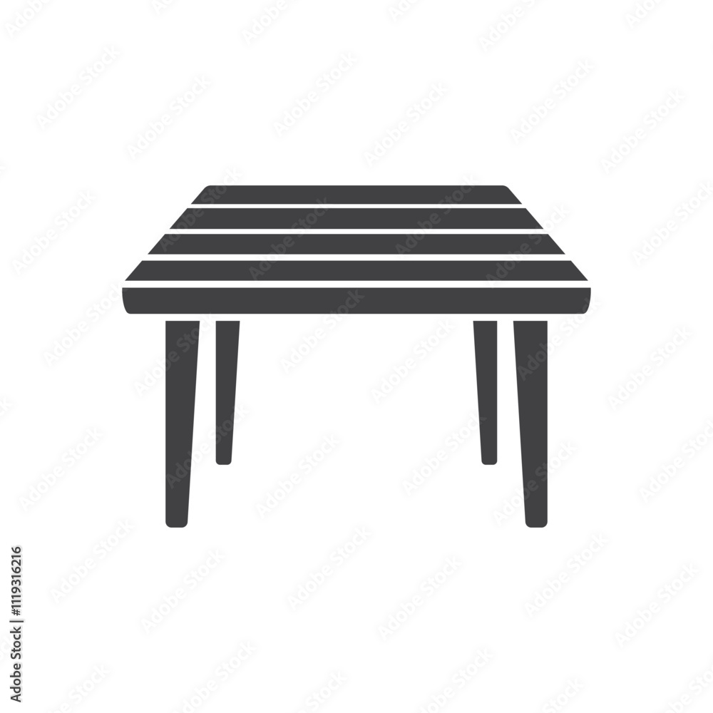 Table furniture icon in flat style. Wooden table vector illustration on isolated background. Dinner desk sign business concept. Table furniture icon in flat style. Wooden table vector illustration on isolated background. Dinner desk sign business concept.