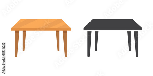 Table furniture icon in flat style. Wooden table vector illustration on isolated background. Dinner desk sign business concept.