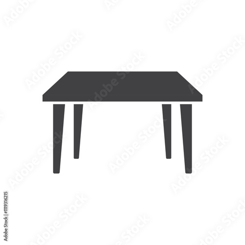 Table furniture icon in flat style. Wooden table vector illustration on isolated background. Dinner desk sign business concept.