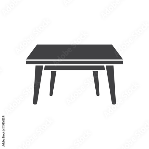 Table furniture icon in flat style. Wooden table vector illustration on isolated background. Dinner desk sign business concept.