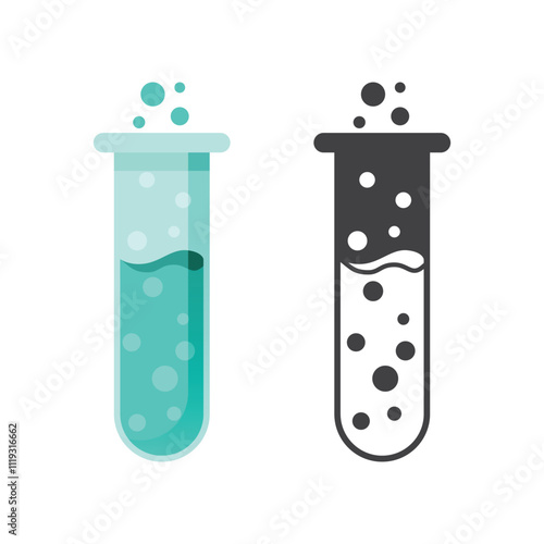Science lab bottle icon in flat style. Laboratory glassware equipment vector illustration on isolated background. Test tube sign business concept.