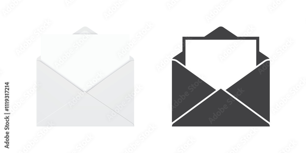 Envelope with letter icon in flat style. Email document vector illustration on isolated background. Postcard sign business concept. Envelope with letter icon in flat style. Email document vector illustration on isolated background. Postcard sign business concept.