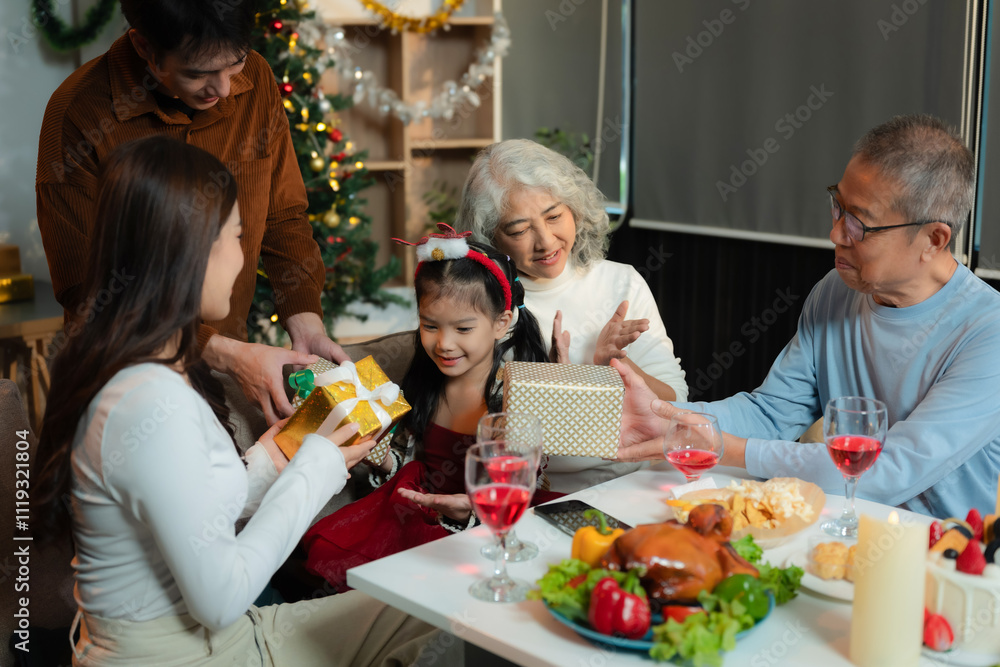 Family Holiday Dinner Celebration, spending happy time together on holidays. Family Holiday Dinner Celebration, spending happy time together on holidays.