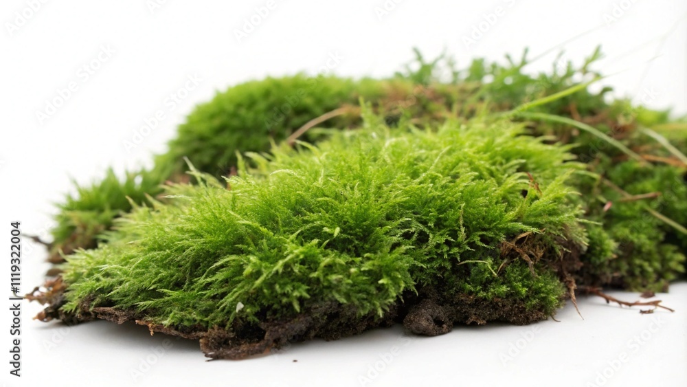 Fototapeta premium Green moss isolated on white background