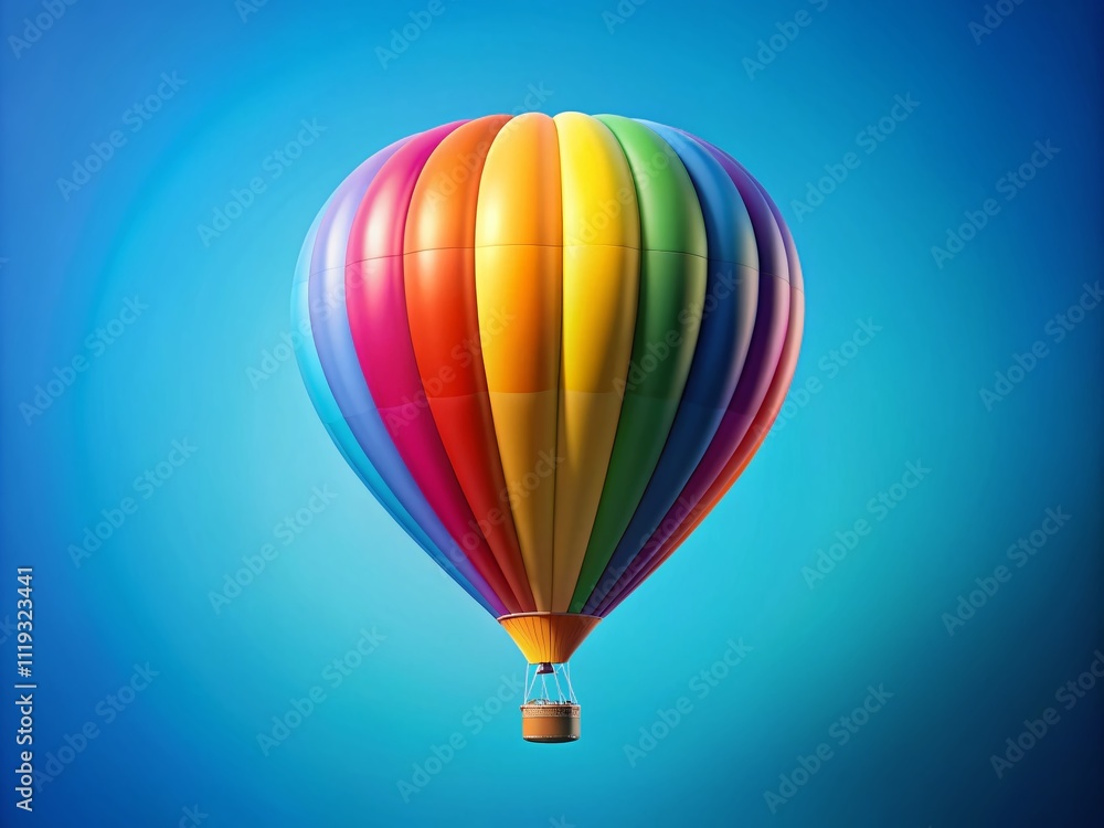 Fototapeta premium Drone Shot Hot Air Balloon Rainbow Seamless Pattern
