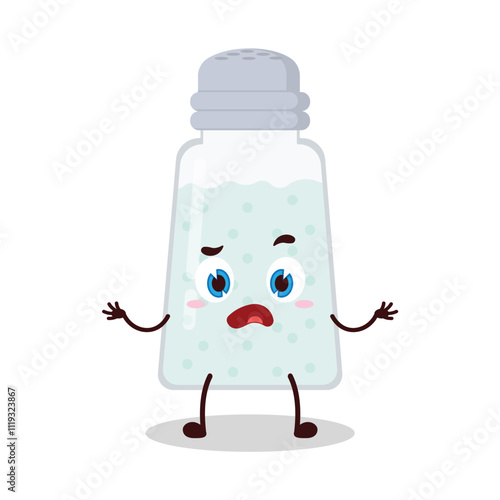 cute don't know expression of salt cartoon character