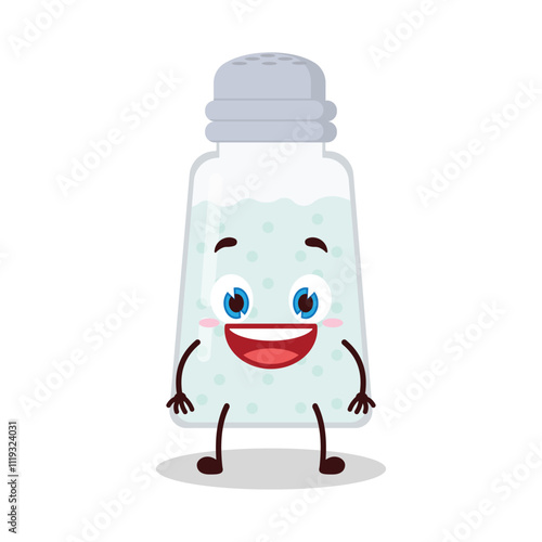 cute happy expression of salt cartoon character