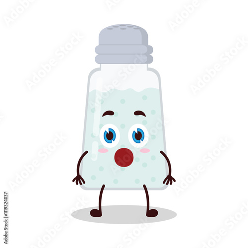 cute shocked expression of salt cartoon character