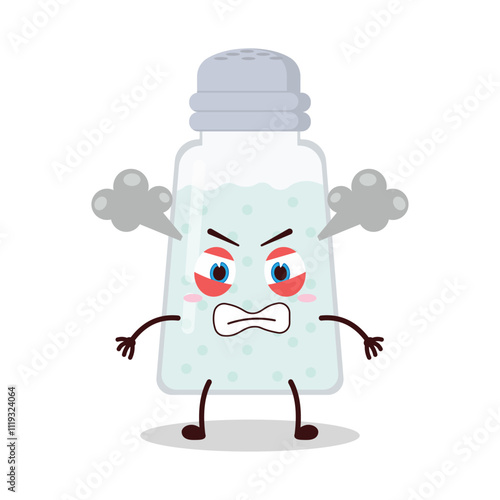 cute furious expression of salt cartoon character