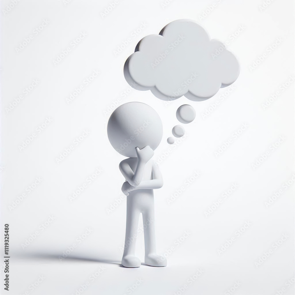 Thoughtful 3D Character Contemplating Ideas Thoughtful 3D Character Contemplating Ideas
