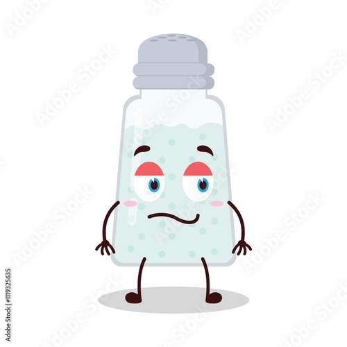 cute silent expression of salt cartoon character