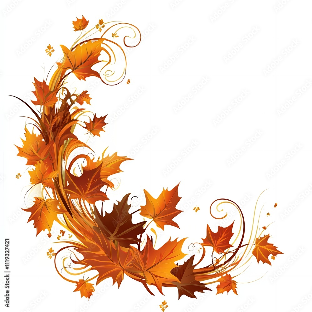 Autumn leaves swirl design