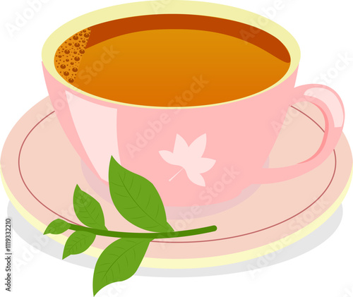 Vector illustration of black tea