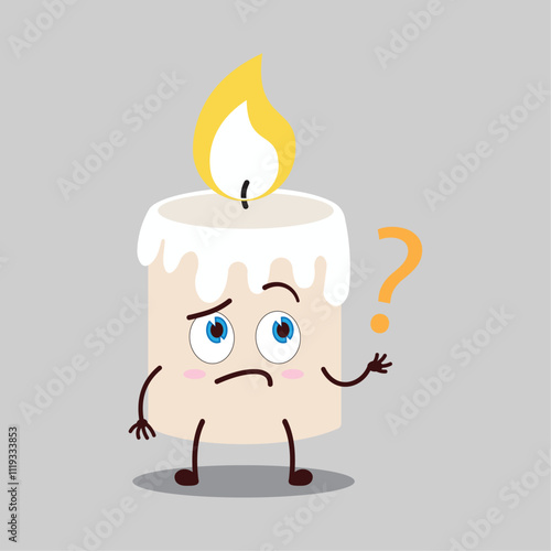 cute curious expression of candle cartoon character
