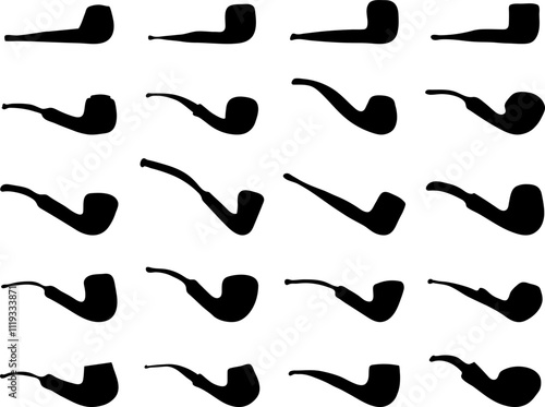 Tobacco Pipes Silhouettes SVG
