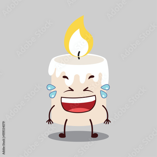 cute laugh out loud expression of candle cartoon character

